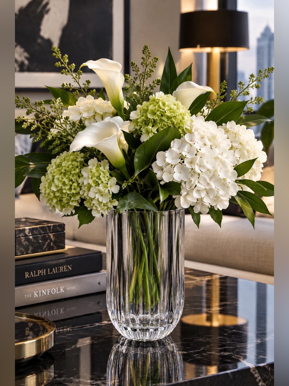 NEW FINE CRYSTAL VASE 7 in TALL LUXURY FLOWER FLUTED RIPPLE DESIGN